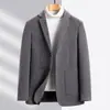 Abrigo de lana para hombre, estilo corto, traje casual, corte holgado, adecuado para ocasiones de negocios y formales, chaqueta de traje para hombre