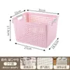 Cesta de almacenamiento de plástico para uso doméstico, caja de almacenamiento de escritorio, cesta de almacenamiento para artículos varios de cocina, caja de bocadillos y juguetes para jardín de infantes