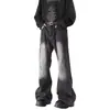 Calças largas retrô americanas jeans masculinas cleanfit outono e inverno calças retas estilo vibe
