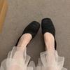 Zapatillas Tejidas de Vacaciones Estilo Francés Nicho Medio Zapatillas para Mujer Ropa Exterior 2025 Primavera y Verano Vestido Estilo Noche Tardía Zapatos Baotou Birkenneth
