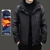 Nueva Chaqueta de Invierno para Hombre con Forro Grueso Desmontable, Capucha Convertible, Abrigo Casual con Forro de Polar para Exteriores para Hombres