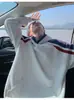 Sudadera con capucha Retro Americana para Hombre Primavera Otoño e Invierno Forro Polar Engrosada Marca de Tendencia Puntada Pesada Color de Contraste Chaqueta de Pareja