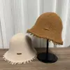 Chapéu de Balde Dobrável Versátil Estilo Coreano Inverno Outono Japonês Moda Feminina Temperamento Elegante Afina o Rosto Chapéu de Balde com Borda Desfiada Tendência