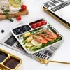 Plato Creativo para Buffet de Barbacoa Estilo Coreano Acero Inoxidable 304 Plato Compartimentado con Salsa, Bandeja para Barbacoa, Plato Multifuncional para Snacks
