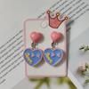 Pendientes de resina con forma de galleta, conejo, estrella y dibujos animados para niños, estilo coreano, para estudiantes