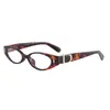 Óculos Vintage Estilo Americano Oval Olho de Gato Estilo Europeu e Americano Old Money Armação Preta Lentes Lisas Anti Luz Azul Com Grau Miopia Sem Grau para Mulheres