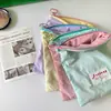 Bolsa de Maquillaje para Guardar Macarons con Bloques de Color, Bolsa Pequeña Delgada para Salidas, Bolsita Portátil para Guardar Monedas y Artículos Varios, Portátil Blanco