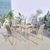 Combinación de mesa y silla para exteriores patio balcón mesa y silla de madera maciza mesa de centro Ocio exterior café restaurante mesa y silla de malla de madera plástica
