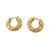 Aretes de Argolla con Textura Aretes de Alta Calidad al Mayoreo Simples Retro Viento Ins Hebilla de Oreja Aretes de Argolla Aretes Europeos y Americanos