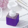 Garrafa Vazia Quadrada Portátil com Cravejamento de Diamantes Transfronteiriça, Garrafa de Pressão Recarregável Floral de Luxo Leve para Shampoo, Gel de Banho e Loção para as Mãos