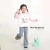 Pantalones casuales acampanados versátiles para niñas Nuomi Wanzi, estilo otoño de algodón puro, leggings de cintura alta ajustados con ligero elástico