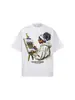 Camiseta de manga corta Stewell estilo americano con estampado callejero, cuello pequeño, manga media, algodón pesado, top de moda de comercio exterior transfronterizo