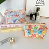Nova Necessaire de Algodão Acolchoada Estampada, Grande Capacidade, Bolsa de Mão Portátil, Necessaire de Viagem, Bolsa de Armazenamento Multifuncional