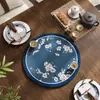 Posavasos Redondo de Porcelana Azul y Blanca Estilo Chino, Esterilla Filtro de Agua Absorbente de Diatomeas de Secado Rápido, Esterilla Protectora de Superficie de Mesa Anti-quemaduras para Mesa de Comedor