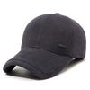 Chapéu Quente Outono e Inverno para Meia-idade e Idosos Moda Simples para Exterior à Prova de Frio Proteção para as Orelhas Boné de Baseball com Forro de Lã Boné Espessado para Homens