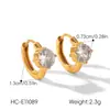 Brincos de Argola com Zircônia Estilo Europeu e Americano para Mulheres, Brincos de Aço Inoxidável de Luxo Leve de Alta Qualidade, Modernos e Versáteis, Acessórios de Orelha em Aço Titânio Antidescoloração