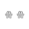 Pendientes de botón de plata de ley S925 con incrustaciones de circonio de mariposa Estilo Ins Dulce Diseño de nicho Chapados en oro K Pendientes para dormir