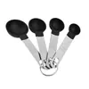 Conjunto de Colheres e Copos Medidores de Plástico e Aço Inoxidável para Venda por Atacado, Conjunto de 8 Peças, Copo Medidor com Cabo de Aço Inoxidável, Colher Medidora, Colher Medidora para Panificação
