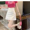 Saia irregular, cintura alta, justa ao quadril, com fenda, design em A, shorts ultracurtos, hot pants de verão, estilo sexy e casual