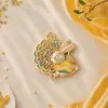 Accesorios de Brocado de la Dinastía Song al por mayor, Colgantes de Aleación de Conejo de moda, Adornos Navideños Decorativos Hechos a Mano para DIY, Colgantes Decorativos de Estilo Chino