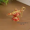 Ornamento de Liga da Lâmpada de Aladdin Lâmpada Oca Pintada com Esmalte Artesanato Decoração de Casa do Oriente Médio Presente Venda por Atacado