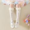 Calcetines Lolita de Longitud Media para Niñas que Aman la Malla Calcetines de Encaje Malla Cute Encaje para Bebé Calcetines de Felpa