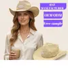 Sombrero de Paja Vaquero de Hierba Natural de Rafia para Playa con Logo Personalizado