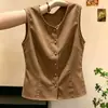 Chaleco exterior sin mangas casual chic de marca de moda para mujer, nuevo estilo de verano, de alta gama, ajustado, versátil y top rejuvenecedor