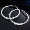 Novas joias por atacado joias requintadas simples doces 4,5 cm grande círculo brincos de diamante brincos femininos atacado
