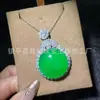 Colgante de Huevo de Paloma de Jade Helado Rosa de Calcedonia Incrustado Plateado al por Mayor Ágata Verde Estilo Chino Nuevo Collar Sencillo Jade