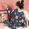 Pijamas Novos 2025 para Mulheres Primavera e Outono Calças Manga Longa Jovens Senhoras Estudantes do Ensino Médio Desenho Animado Casual Roupa de Casa Outono