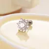 Aretes de Copo de Nieve de Circonita con Ocho Corazones y Ocho Flechas, Rosca Externa, Convertibles a Aretes para Cartílago de Hueso de Oreja, Fondo Plano, Espiral Interna, Acero de Titanio/Aleación de Titanio G23