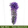 Enredaderas Decorativas de Flores Artificiales, Orquídeas Colgantes Simuladas para Pared, Flores para Cestas Colgantes, Flores de Seda, Enredaderas de Flores, Varios Tamaños, Venta al por Mayor de Fabricantes