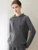 Sudadera casual de otoño e invierno 100% cachemira pura para mujer, estilo old money, suéter grueso de punto con patrón de trenzas