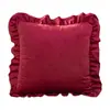 Almofada de babados com enchimento, bestseller transfronteiriço, almofada de sofá de veludo, almofada decorativa de cabeceira para sala de estar, removível e lavável