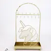 Suporte de Joias Personalizado em Ferro com Formato de Unicórnio Rack de Joias Exibição de Colares Brincos Props de Exibição
