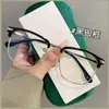 Armazón para gafas de miopía de media montura ultraligero TR90 2023 nuevo armazón para gafas de miopía con grado ajustable lente plana anti-luz azul