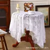 Mantel de Encaje Vintage Estilo Francés, Cubierta Redonda y Rectangular para Mesa de Comedor y Mesa de Café, Cubierta Artística Estilo Ins Romántico de Lujo Ligero