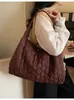 Bolso Tote Acolchado de Algodón Estilo Coreano Transfronterizo, Nuevo Bolso de Plumas de Moda, Bolso de Hombro para el Hombro de Gran Capacidad para Viajeros, para Mujeres