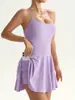 Muyao Comércio Exterior Roupas de Yoga Femininas Saia Plissada com Alça Saia Curta Vestido Esportivo Fitness Duas em Uma