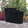 Vaso Quadrado de Alta Cintura Universal para Suculentas e Flores Plástico com Furos de Drenagem Lateral Haworthia Espécime Antigo Branco Transparente Respirável Pequeno Vaso