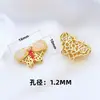 Caja Mágica de Mariposa de Cobre Dorado Estilo Chino con Cristales Incrustaciones de Perla Calcedonia Superficie de Huevo Accesorios para Pulseras Collares Joyería DIY