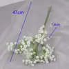 Flor Gipsofila Artificial de Borracha Macia para Decoração de Casa e Casamento, Buquê de Mão, Flor Gipsofila Individual de Toque Macio, Pequena e Fresca