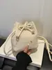Bolso Tejido Bolso de Mano para Mujer 2026 Verano Nuevo de Moda Encaje Mini Bolso Cubo Versátil Ins Bolso de Paja Bolso Cruzado