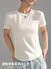 Producto europeo hombro camiseta manga corta mujer verano cuello redondo sentido del diseño nicho corte ajustado chica hot corta camiseta blanca top