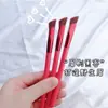 Nuevo cepillo para cejas cepillo para cejas salvaje cepillo de maquillaje rojo cuadrado solo biselado cepillo para cejas línea del cabello herramientas de belleza portátiles
