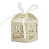 Caja de Dulces Creativa Transfronteriza de Papel Perlado con Cuatro Lados Huecos Estilo Europeo Caja de Regalo para Boda Fiesta Caja de Dulces para Boda Torre Eiffel