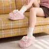 Pantuflas de algodón con temática de gato KT, estilo mujer, nueva colección invierno 2026, suela gruesa, antideslizantes, de felpa, cálidas y adecuadas para uso en interiores