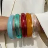 Joyas: Pulsera de Resina con Degradado Vintage, Pulsera de Anillo Liso Versátil Apilable Estilo Chino, Regalo del Día de la Madre