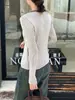 Cardigan de tricô falso de duas peças com decote V profundo e gola halter, puro desejo, para mulheres, outono, estilo coreano vintage, ajustado, elegante, top de garota popular